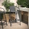 Flash Furniture Lila Commercial Grade Indoor-Outdoor PE Rattan Restaurant Barstool with Black Aluminum Frame and Footrest in Gray SDA-AD632032R-GY-GG - alternate 1
